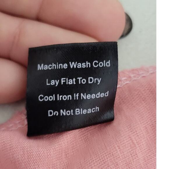 POL Top Womens Medium Oversized Varsity Top Lace Sleeveless Pink Whimsical NWOT - Picture 11 of 11